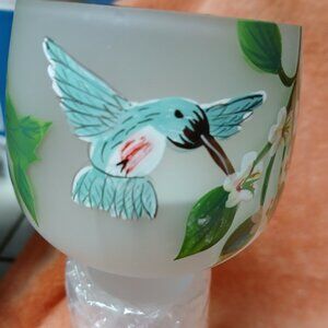 AVON - FOUND GRANDMA'S TREASURES ORANGE BLOSSOM HAND PAINTED TEA LIGHT HOLDER